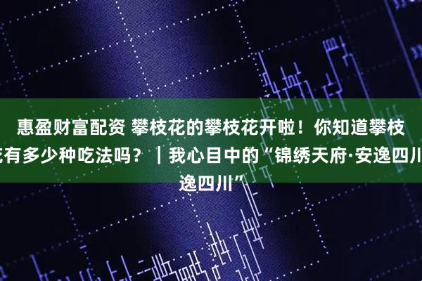 惠盈财富配资 攀枝花的攀枝花开啦！你知道攀枝花有多少种吃法吗？｜我心目中的“锦绣天府·安逸四川”